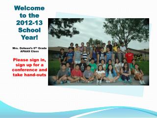 Welcome to the 2012-13 School Year!