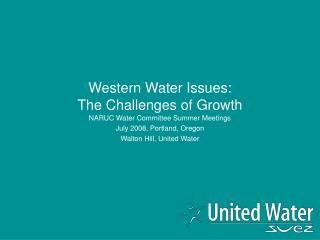 Western Water Issues: The Challenges of Growth