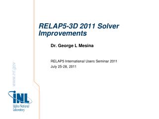 RELAP5-3D 2011 Solver Improvements