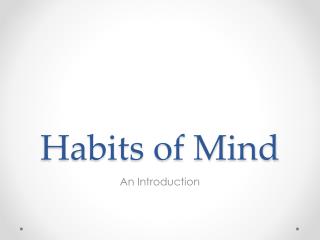 habits of mind powerpoint