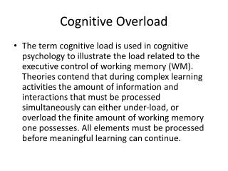 Cognitive Overload