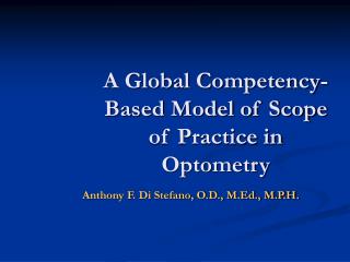 A Global Competency-Based Model of Scope of Practice in Optometry