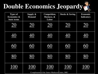 Double Economics Jeopardy