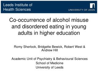 Co-occurrence of alcohol misuse and disordered eating in young adults in higher education