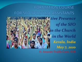 FORMATION COURSE FOR SFO SPIRITUAL ASSISTANTS