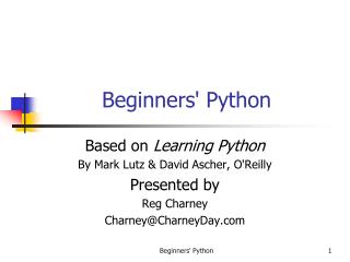 PPT - Beginners' Python PowerPoint Presentation, Free Download - ID:1961610