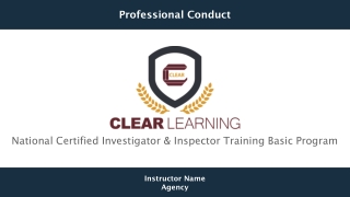 National Certified Investigator & Inspector Training Basic Program