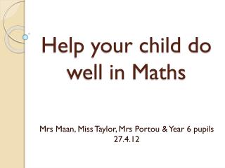 Help your child do well in Maths