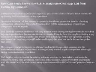 New Case Study Shows How U.S. Manufacturer Gets Huge ROI fro