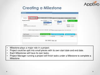 Apptivo Milestone App SS