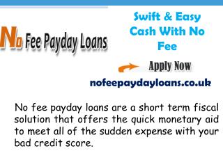 Instant Cash Solutions With No Fee Loans Scheme