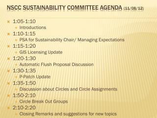 NSCC Sustainability Committee Agenda (11/08/12)