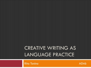 Creative writing as language practice