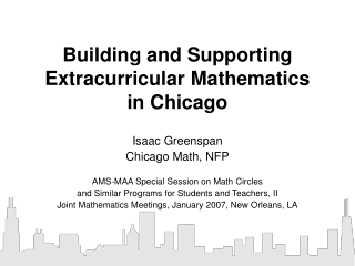 Building and Supporting Extracurricular Mathematics in Chicago