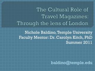 The Cultural Role of Travel Magazines: Through the lens of London