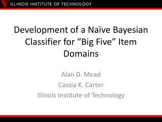 Development of a Naïve Bayesian Classifier for “Big Five” Item Domains