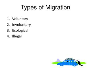 Voluntary Involuntary Ecological Illegal