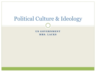 Political Culture & Ideology