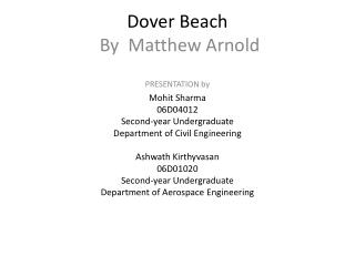 theme of dover beach by matthew arnold theme of dover beach by matthew arnold