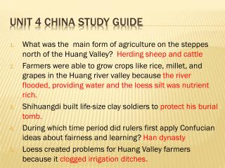 Unit 4 China Study Guide