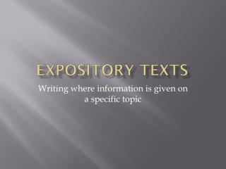 Expository Texts