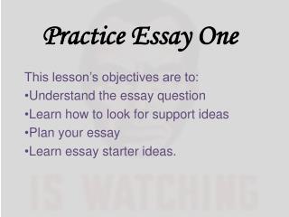Practice Essay One