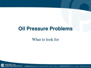 Oil Pressure Problems