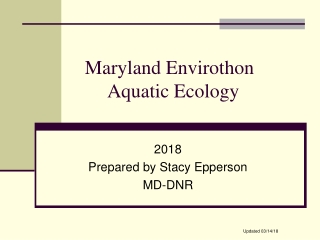 Maryland Envirothon 	Aquatic Ecology