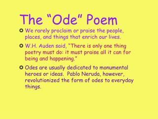 PPT - ODE POETRY PowerPoint Presentation - ID:2655221