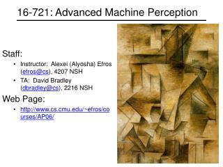 16-721: Advanced Machine Perception