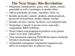 The Next Stage: Bio-Revolution
