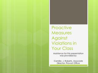 Proactive Measures Against Violations in Your Class