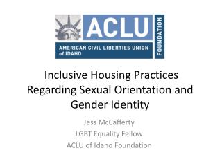 Inclusive Housing Practices Regarding Sexual Orientation and Gender Identity