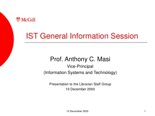 IST General Information Session
