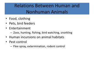 Relations Between Human and Nonhuman Animals