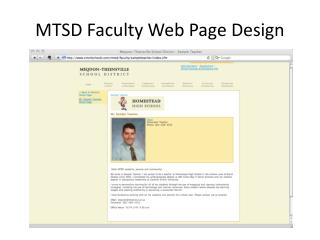 MTSD Faculty Web Page Design