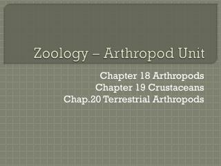 Zoology – Arthropod Unit