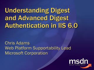 Understanding Digest and Advanced Digest Authentication in IIS 6.0