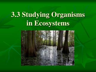 3.3 Studying Organisms in Ecosystems