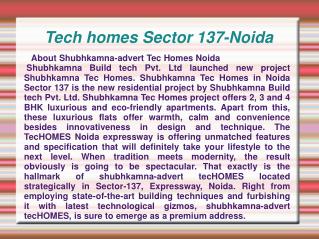 Tech homes,Tech homes Noida,Tech homes Sector 137-Noida,Tech