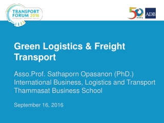 Green Logistics & Freight Transport