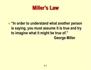 Miller’s Law