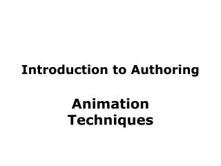Introduction to Authoring