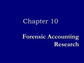 Forensic Accounting Research