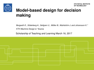 Model-based design for decision making
