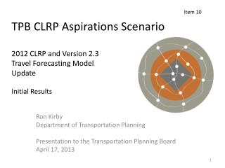 Ron Kirby Department of Transportation Planning Presentation to the Transportation Planning Board