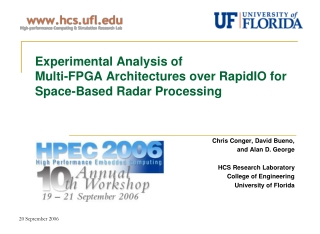 Experimental Analysis of Multi-FPGA Architectures over RapidIO for Space-Based Radar Processing