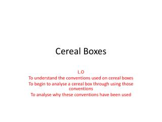 Cereal Boxes