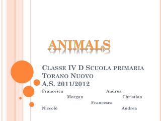 Classe IV D Scuola primaria Torano Nuovo A.S. 2011/2012