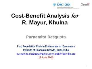 Cost-Benefit Analysis for R. Mayur , Khulna